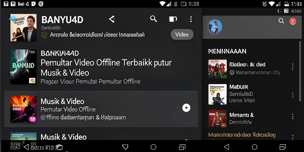 Tampilan antarmuka BANYU4D saat memutar video offline.