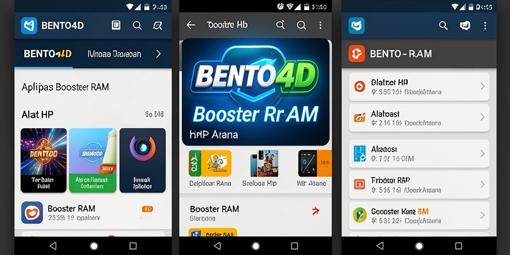 Antarmuka BENTO4D yang intuitif dan fitur pembersihan RAM yang efektif.