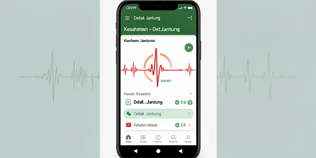 Tampilan antarmuka aplikasi CRS99 untuk pemantauan detak jantung.