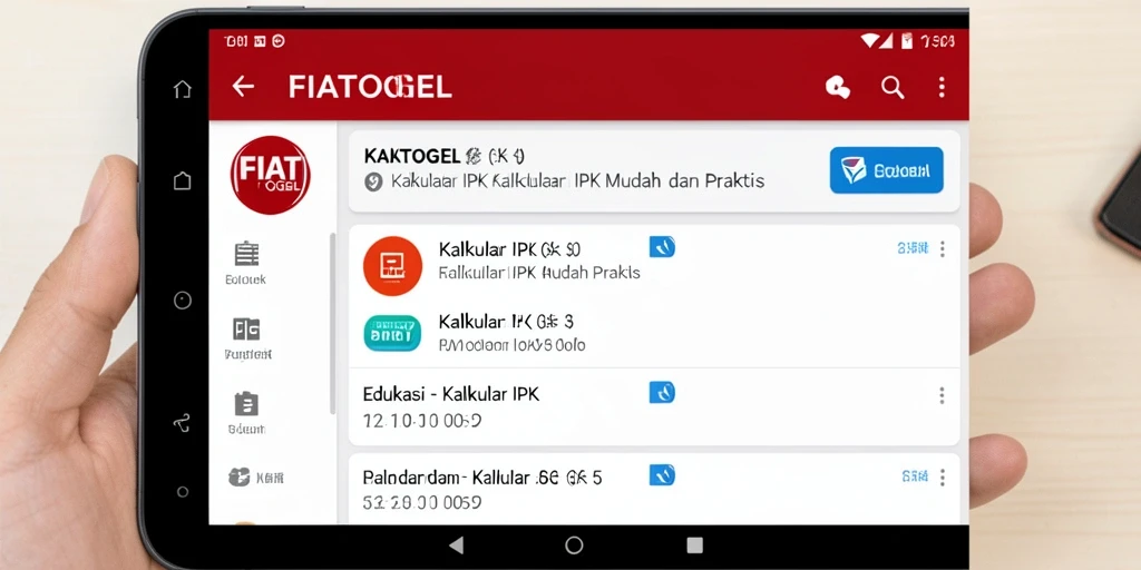 Tampilan antarmuka FIATOGEL untuk Kalkulator IPK yang sederhana.