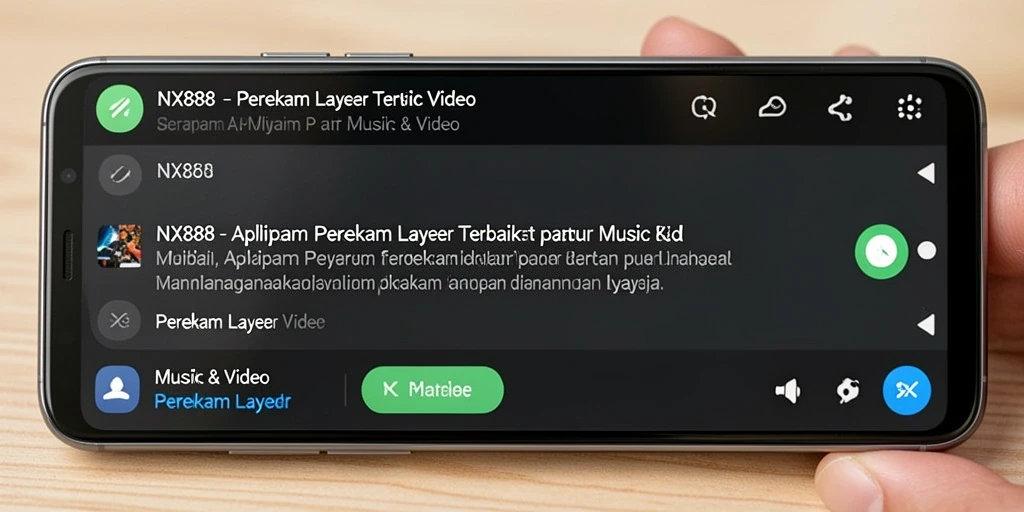 Antarmuka NX888 yang sederhana dan fungsional untuk perekaman layar.