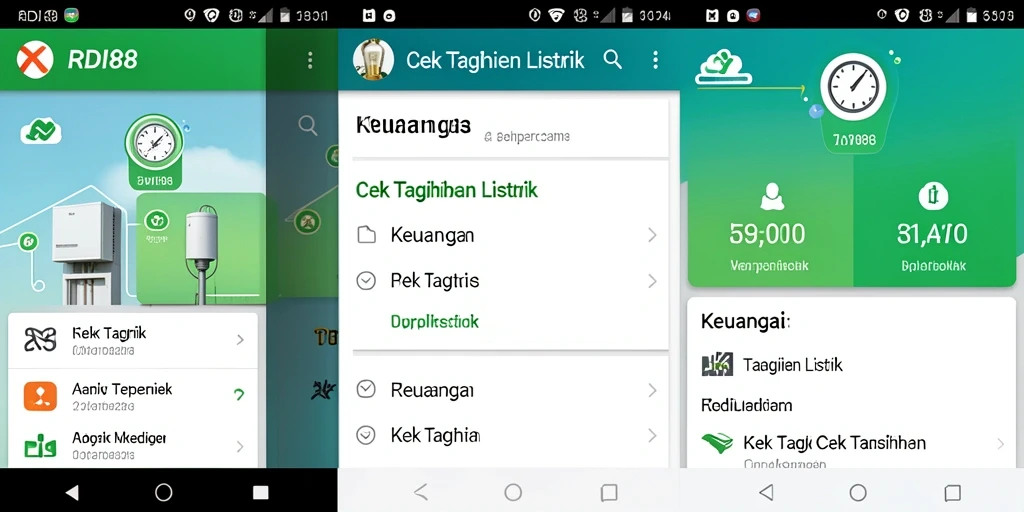 Tampilan antarmuka utama RDI88 untuk cek tagihan listrik.