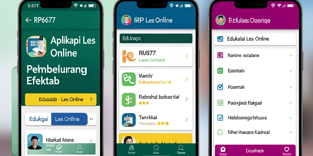 Screenshot antarmuka aplikasi RP6677 yang menunjukkan fungsi Les Online.