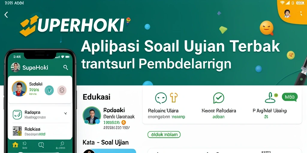 Tampilan antarmuka aplikasi SUPERHOKI dengan soal-soal ujian.